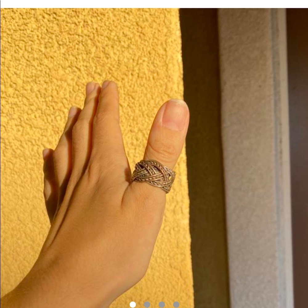 Braided Silver Ring Size 7-8